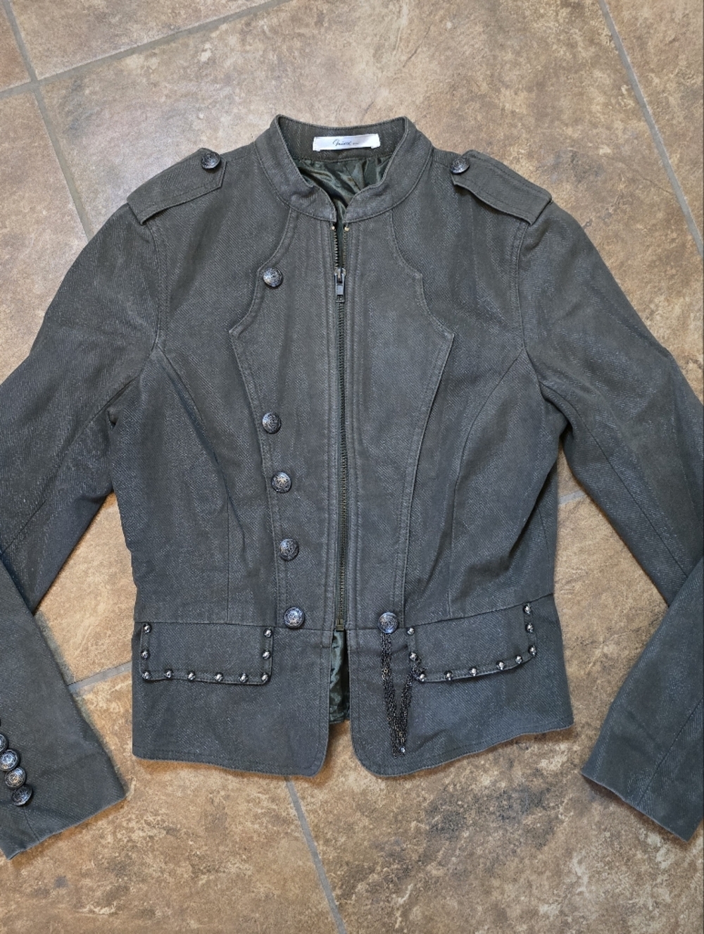 Dark Olive Shimmer | MINX | Denim Jacket